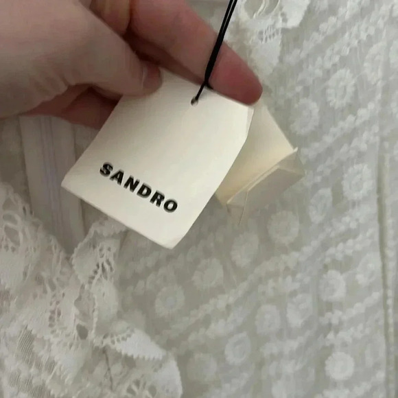 NWT Sandro Gianni Embroidered Cotton Mini Dress - Picture 7 of 9